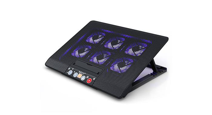 NVV 笔记本散热器 笔记本电脑支架 静音6风扇散热底座可调节风速散热垫NF-10