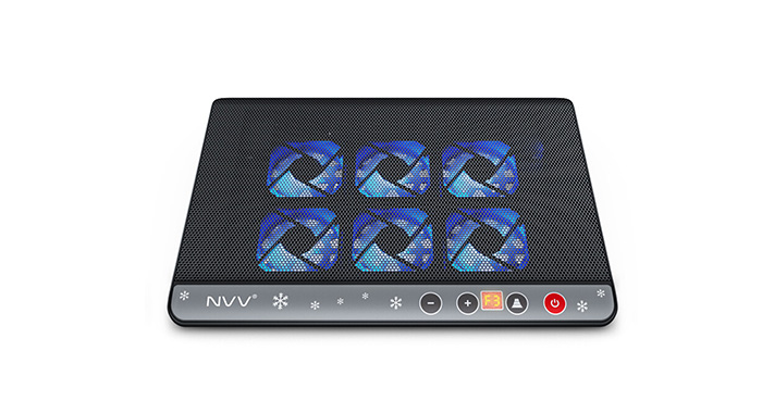 NVV 笔记本散热器 笔记本电脑支架 静音6风扇散热底座可调节风速散热垫NF-7