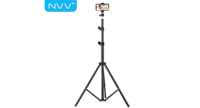 NVV 手机直播支架 加高便携落地三脚架 户外直播摄影拍照拍视频三角架NS-8