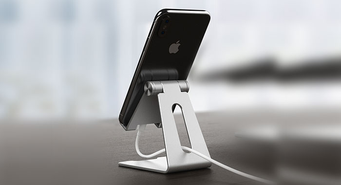 NVV 桌面手机支架 可调节多功能直播床头懒人支架 折叠便携铝合金双轴调节手机通用架子NS-7