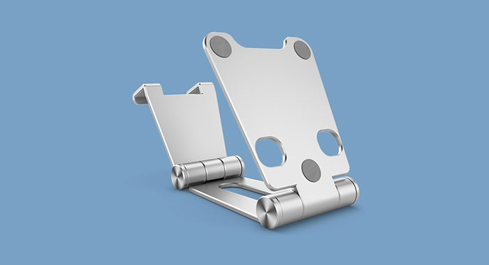 NVV 桌面手机支架 可调节多功能直播床头懒人支架 折叠便携铝合金双轴调节手机通用架子NS-7S