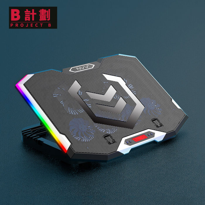NVV NF-2 笔记本散热器电脑散热架笔记本支架RGB灯效多档调节静音游戏本增高底座通用Y7000P 15.6/17.3英寸