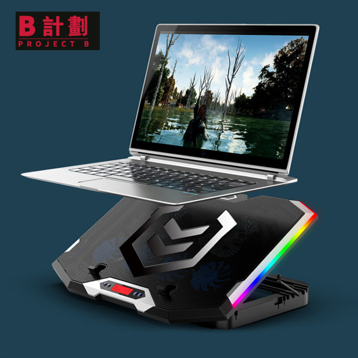 NVV NF-2 笔记本散热器电脑散热架笔记本支架RGB灯效多档调节静音游戏本增高底座通用Y7000P 15.6/17.3英寸