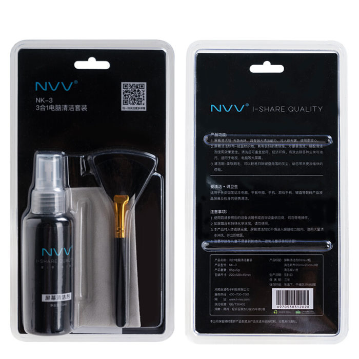 NVV NK-3 电脑清洁套装屏幕清洁剂苹果Macbook笔记本液晶显示器清洁喷雾电视相机镜头手机平板清洁液三合一