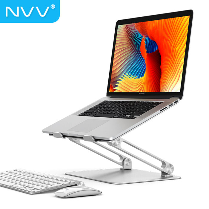NVV NP-12S 笔记本支架 电脑支架升降桌无级调节散热架 铝合金可折叠电脑增高架子架托苹果手提macbook底座