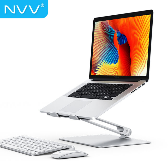 NVV NP-12 笔记本支架电脑支架散热器无级升降桌面站立办公折叠增高架子架托华为苹果手提macbook铝合金底座