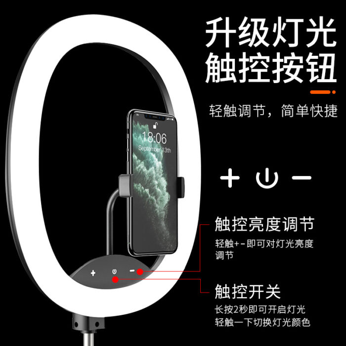 NVV NS-17白色 手机直播支架桌面落地通用33cm美颜补光灯户外主播网红抖音快手自拍摄影拍照录视频折叠大白鹅