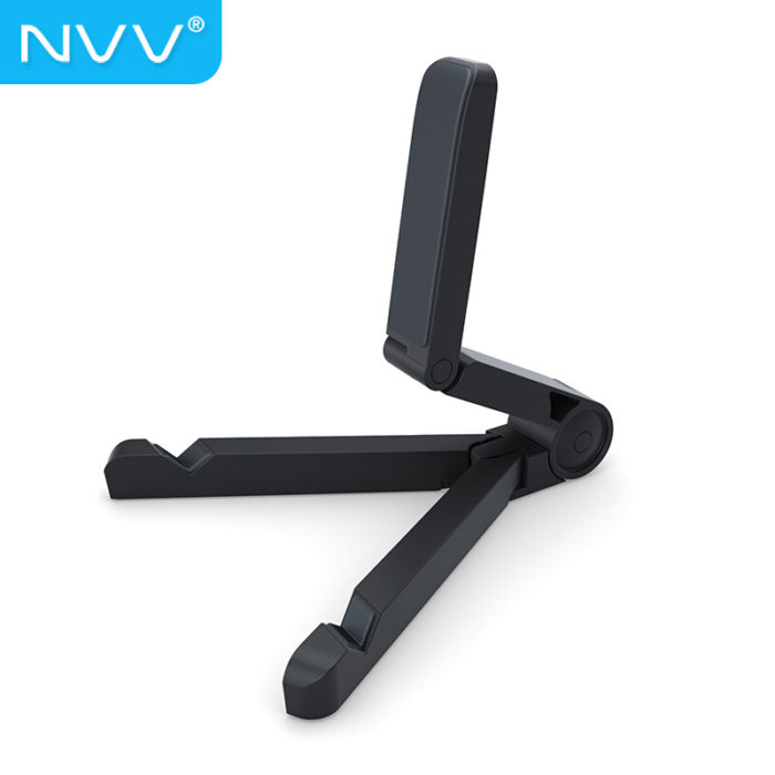 NVV NS-1L黑色 桌面手机平板支架 ipad平板电脑网课直播支撑架 折叠便携床头床上看视频追剧通用苹果华为