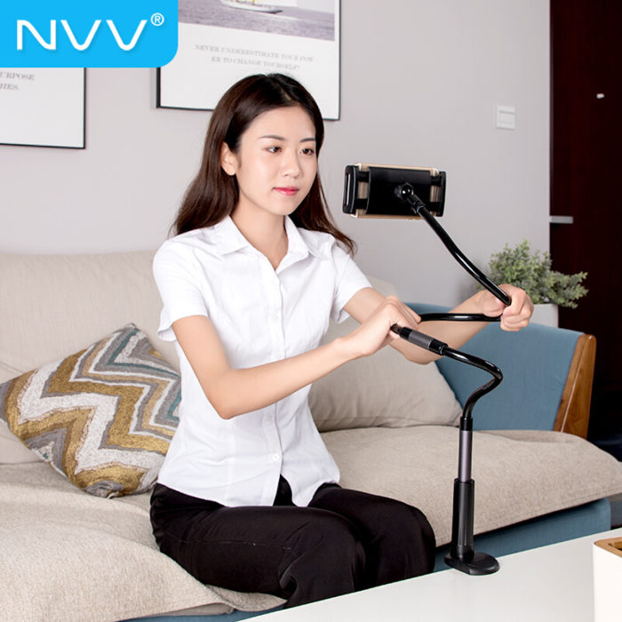 NVV NS-3S 手机平板支架 床头懒人支架 ipad看电视多功能调节桌面直播床上夹子支撑架 通用苹果华为小米
