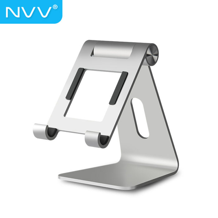 NVV NS-4 手机支架桌面平板电脑ipad懒人支架网课抖音主播直播架床头看电视追剧 可调节铝合金通用架子底座