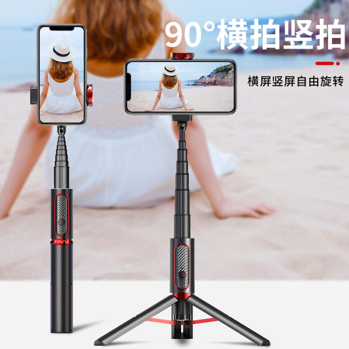 NVV NV-6悟空自拍杆三脚架 蓝牙自拍杆手机支架直播三脚架桌面抖音神器直播户外遥控拍照拍摄设备落地三角架子