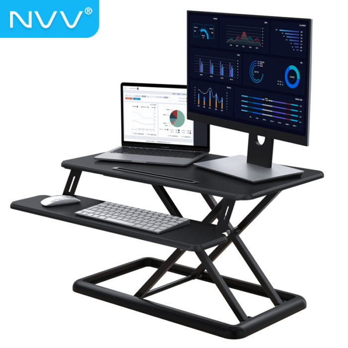 NVV站立式办公升降台电脑桌显示器笔记本电脑升降带键盘托支架LZ-55