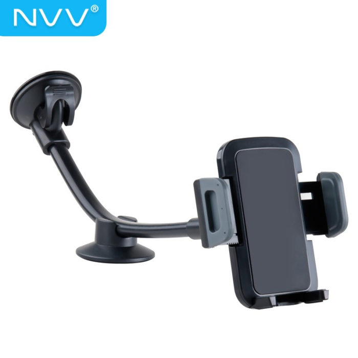 NVV 车载手机支架 汽车导航支架车用中控台吸盘式加长过桥软管 汽车用品大货车前挡玻璃固定架NQ-4L