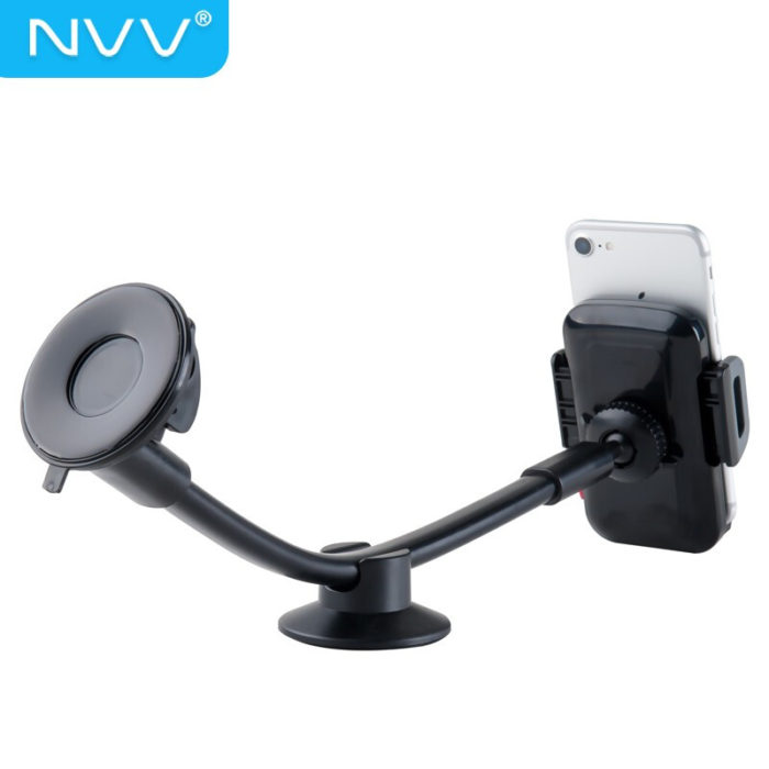 NVV 车载手机支架 汽车导航支架车用中控台吸盘式加长过桥软管 汽车用品大货车前挡玻璃固定架NQ-4L