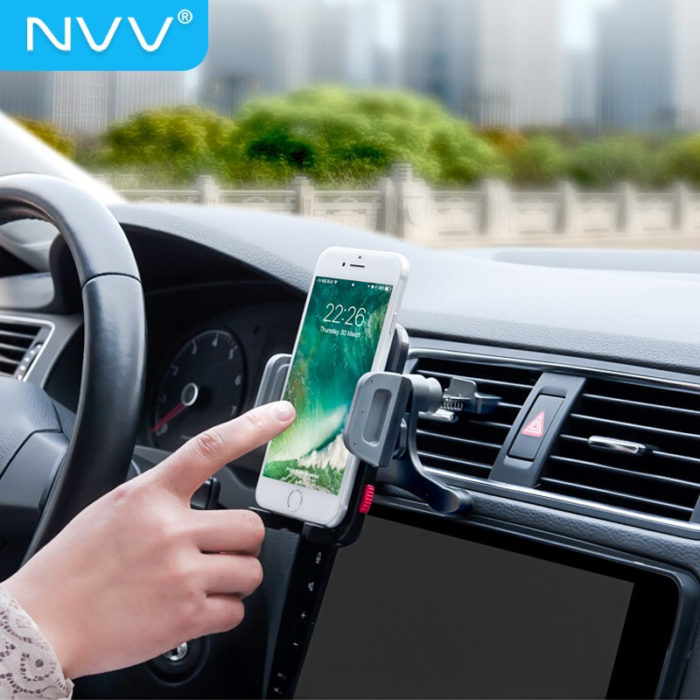 NVV 车载手机支架出风口汽车导航支架车用配双底座汽车用品通用NQ-4