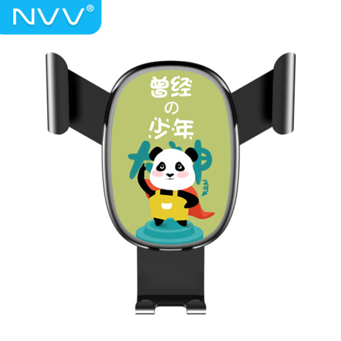 NVV 车载手机支架 汽车出风口重力感应支架萌熊卡通个性车用导航支架汽车用品车上饰品 NQ-6A