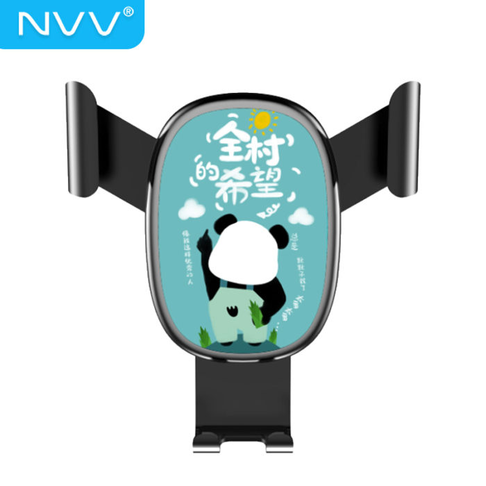 NVV 车载手机支架 汽车出风口重力感应支架萌熊卡通个性车用导航支架汽车用品车上饰品 NQ-6D