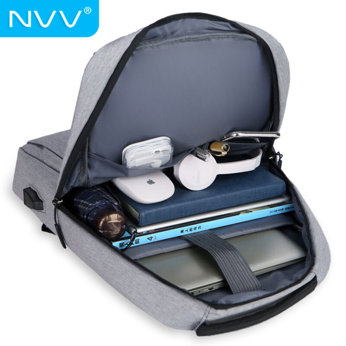 NVV 电脑包双肩背包 15.6英寸笔记本商务休闲包 适用苹果华为matebook14华硕小米戴尔联想小新13.3书包LP-6S