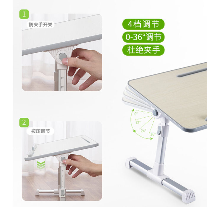 NVV 床上电脑桌书桌小桌子 笔记本电脑支架 可升降加高折叠宿舍学习小桌板卧室飘窗懒人办公桌阅读架 NP-16S