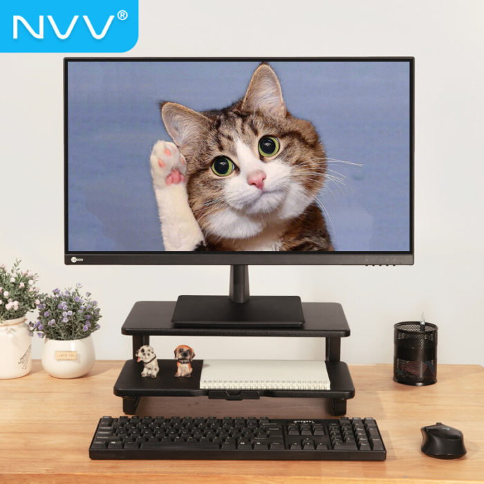 NVV 显示器增高架 笔记本支架 多功能收纳置物架NP-8S黑色